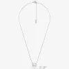 14-karätig rosévergoldetes Sterlingsilber-Pavé-Logo-Charm-Halsketten- und Ohrstecker-Set 14-karätig rosévergoldetes Sterlingsilber-Pavé-Logo-Charm-Halsketten- und Ohrstecker-Set