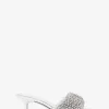Amal Crystal verzierter Kitten-Heel aus metallischem Leder Amal Crystal verzierter Kitten-Heel aus metallischem Leder