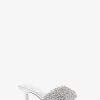 Amal Crystal verzierter Kitten-Heel aus metallischem Leder Amal Crystal verzierter Kitten-Heel aus metallischem Leder
