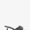 Amal Kristallverzierte Kitten-Heel-Sandale aus Leder