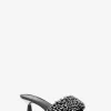 Amal Kristallverzierte Kitten-Heel-Sandale aus Leder
