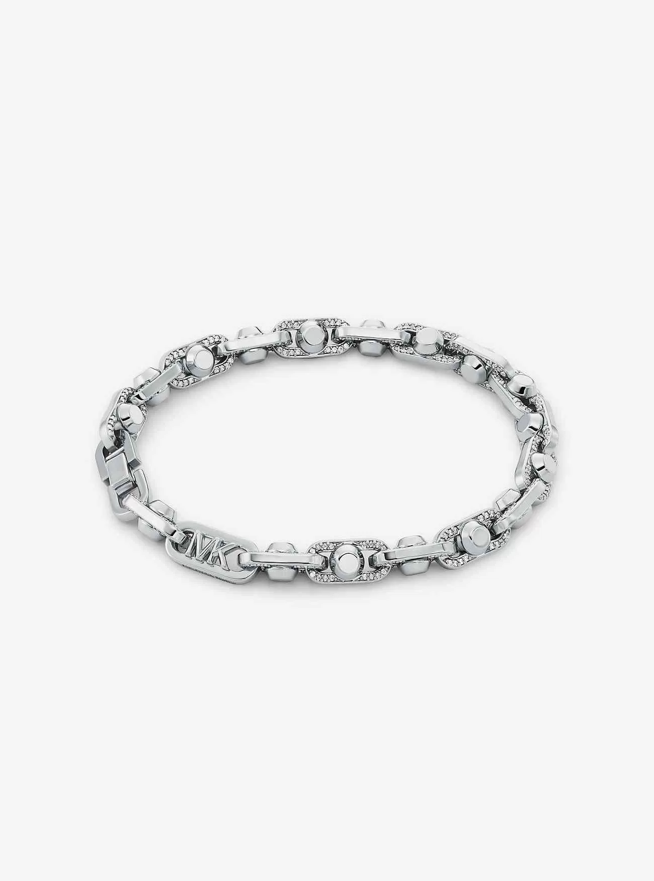 Astor Link Mittelgroßes Pavé-Armband aus Messing mit Edelmetallbeschichtung