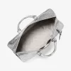 Bedford Travel Extragroße Weekender-Tasche aus Metallic-Leder mit Krokodilprägung Bedford Travel Extragroße Weekender-Tasche aus Metallic-Leder mit Krokodilprägung