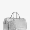 Bedford Travel Extragroße Weekender-Tasche aus Metallic-Leder mit Krokodilprägung Bedford Travel Extragroße Weekender-Tasche aus Metallic-Leder mit Krokodilprägung