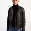 Bikerjacke aus Leder mit Krokodilprägung Bikerjacke aus Leder mit Krokodilprägung