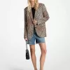 Blazer aus Stretch-Krepp mit Gepardenmuster