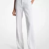 Bootcut-Hose aus Stretch-Krepp mit Kristallverzierung Bootcut-Hose aus Stretch-Krepp mit Kristallverzierung