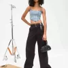 Bustier-Oberteil aus Stretch-Denim Bustier-Oberteil aus Stretch-Denim