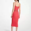 Bustierkleid aus gerippter Stretch-Viskose mit Gürtel