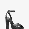 Cannon Python-Plateausandale aus geprägtem Leder Cannon Python-Plateausandale aus geprägtem Leder
