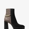 Carlisle-Plateaustiefel aus Leder und Empire-Monogramm Carlisle-Plateaustiefel aus Leder und Empire-Monogramm