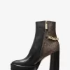 Carlisle-Plateaustiefel aus Leder und Empire-Monogramm Carlisle-Plateaustiefel aus Leder und Empire-Monogramm