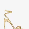 Chrissy Metallic-Python-geprägte Ledersandale Chrissy Metallic-Python-geprägte Ledersandale