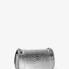 Christie Mini-Umschlagtasche aus Metallic-Python-geprägtem Leder