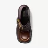 Colby Plateau-Loafer aus brüniertem Leder