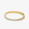 Edelmetallbeschichtetes, doppelt gewickeltes Tennisarmband aus Messing Edelmetallbeschichtetes, doppelt gewickeltes Tennisarmband aus Messing