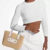 Eliza Extra-Kleine Tragetasche aus Stroh mit Empire-Logo