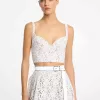 Geblümtes Bustier-Oberteil aus Baumwolle mit Ösen Geblümtes Bustier-Oberteil aus Baumwolle mit Ösen