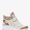 Gentry High-Top-Keilsneaker aus Leder und glitzerndem Kettennetz Gentry High-Top-Keilsneaker aus Leder und glitzerndem Kettennetz