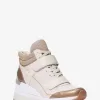 Gentry High-Top-Keilsneaker aus Leder und glitzerndem Kettennetz Gentry High-Top-Keilsneaker aus Leder und glitzerndem Kettennetz