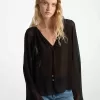 Georgette-Bluse mit V-Ausschnitt Georgette-Bluse mit V-Ausschnitt