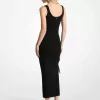 Gerafftes Trägerkleid aus Stretch-Wollmischung Gerafftes Trägerkleid aus Stretch-Wollmischung