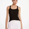 Geripptes Tanktop aus superfeiner Leinen- und Baumwollmischung Geripptes Tanktop aus superfeiner Leinen- und Baumwollmischung