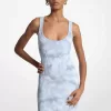 Geripptes Trägerkleid mit Batikmuster Geripptes Trägerkleid mit Batikmuster