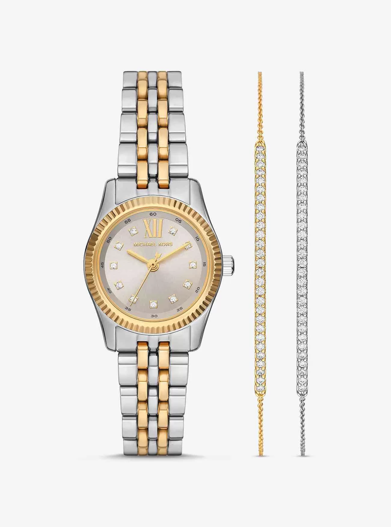 Geschenkset mit Lexington Pavé Two-Tone-Uhr und Slider-Armband