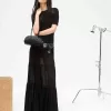 Gesmoktes Georgette-Hemd Gesmoktes Georgette-Hemd