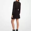 Gesmoktes Georgette-Langarmkleid Gesmoktes Georgette-Langarmkleid