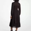 Gesmoktes Hemdkleid aus Georgette Gesmoktes Hemdkleid aus Georgette