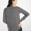 Gestreifte Georgette-Bluse mit Bindekragen Gestreifte Georgette-Bluse mit Bindekragen