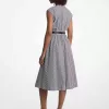 Gestreiftes Midikleid aus Baumwollpopeline mit Gürtel Gestreiftes Midikleid aus Baumwollpopeline mit Gürtel