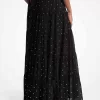 Gestufter Maxirock aus Georgette mit Nieten Gestufter Maxirock aus Georgette mit Nieten