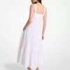 Gestuftes Midikleid aus Stretch-Baumwollpopeline Gestuftes Midikleid aus Stretch-Baumwollpopeline