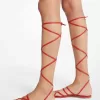 Gladiator-Sandale aus Jadeleder Gladiator-Sandale aus Jadeleder