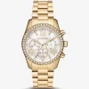Goldfarbene Lexington Pavé-Armbanduhr