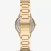 Goldfarbene Mini-Armbanduhr in Sage-Pavé-Optik