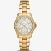 Goldfarbene Mini-Everest-Pavé-Uhr