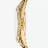 Goldfarbene Mini-Harlowe-Pavé-Armbanduhr