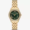 Goldfarbene Mini-Harlowe-Pavé-Armbanduhr