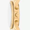 Goldfarbene Mini-Ritz-Pavé-Uhr Goldfarbene Mini-Ritz-Pavé-Uhr