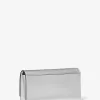 Große Mona-Clutch aus metallischem Saffiano-Leder Große Mona-Clutch aus metallischem Saffiano-Leder