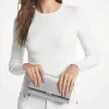 Große Mona-Clutch aus metallischem Saffiano-Leder Große Mona-Clutch aus metallischem Saffiano-Leder