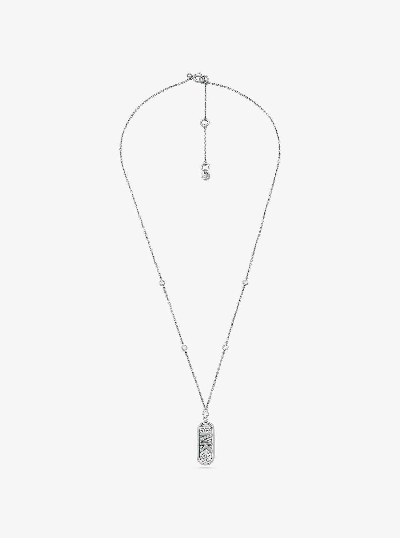 Halskette mit Empire-Logo und Pavé-Edelmetallbeschichtung und Sterlingsilber