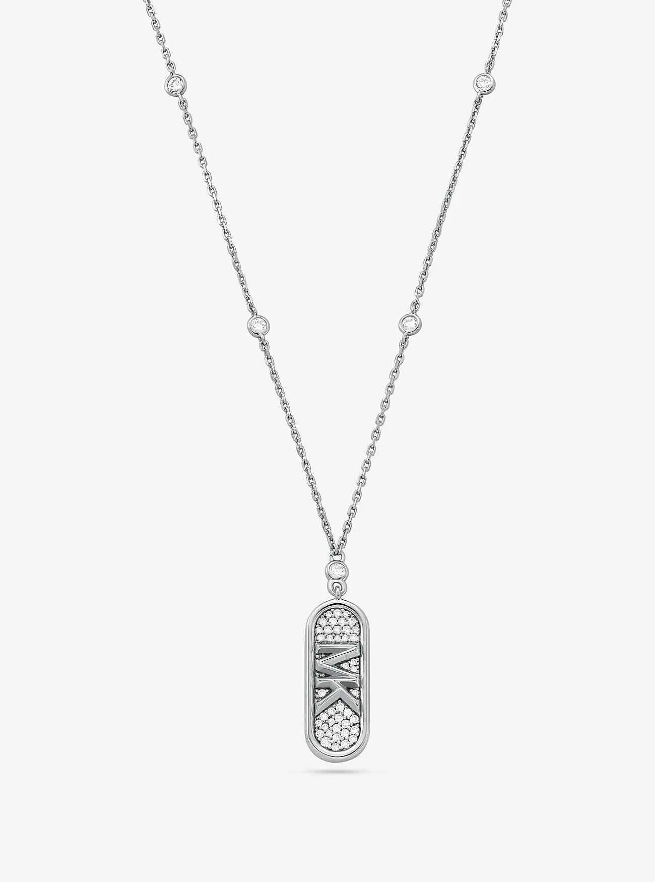 Halskette mit Empire-Logo und Pavé-Edelmetallbeschichtung und Sterlingsilber