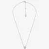 Halskette mit Pavé-Logo-Anhänger aus edelmetallbeschichtetem Sterlingsilber von Fulton Halskette mit Pavé-Logo-Anhänger aus edelmetallbeschichtetem Sterlingsilber von Fulton