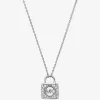 Halskette mit Pavé-Schloss aus Sterlingsilber mit Edelmetallbeschichtung Halskette mit Pavé-Schloss aus Sterlingsilber mit Edelmetallbeschichtung