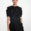 Handbesticktes, florales Kaschmir-Shell-Top Handbesticktes, florales Kaschmir-Shell-Top